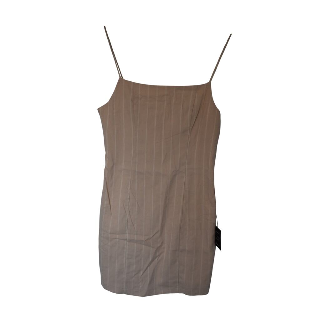 Lulus NWT Beige Striped Spaghetti Strapped Dress  Size M